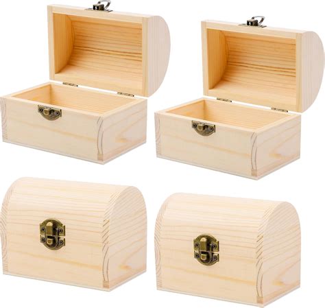 Amazon Adxco Pieces Unfinished Wood Treasure Chest Pine Wood Box