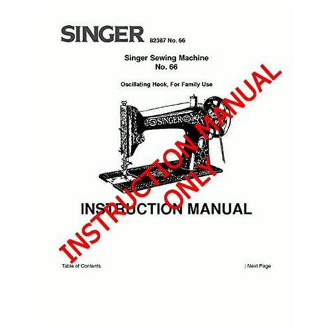 Singer 66 Sewing Machineembroideryserger Owners Manual