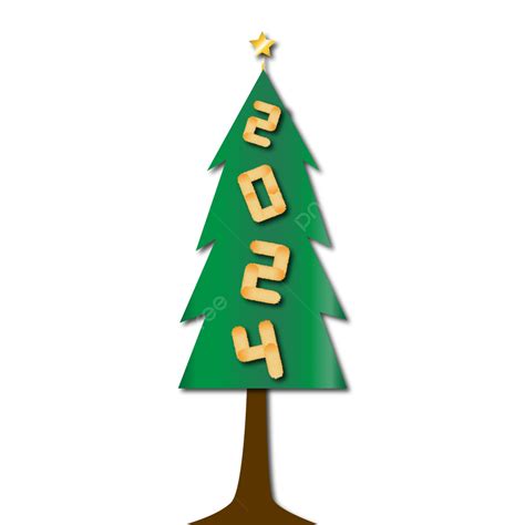 Text Number With Christmas Tree Decoration Vector Number