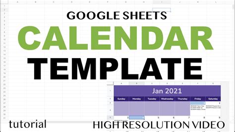 Google Sheets Calendar Template YouTube