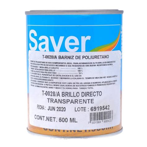 Barniz De Poliuretano Sayer Para Madera Brillo Directo 500 Ml