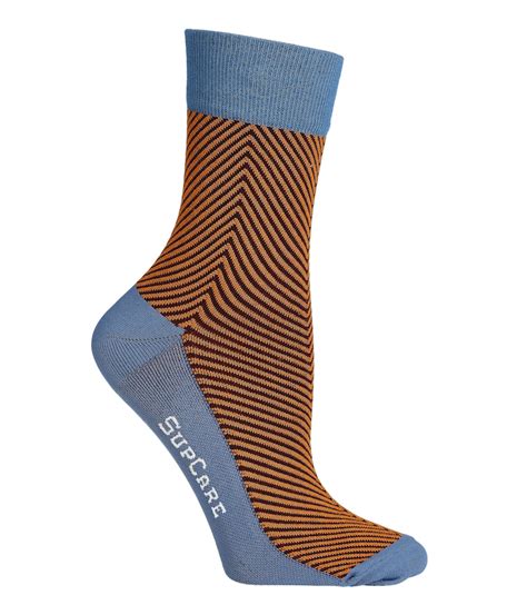 Chaussettes De Contention Mid Mollet En Bambou Herringbone Orange