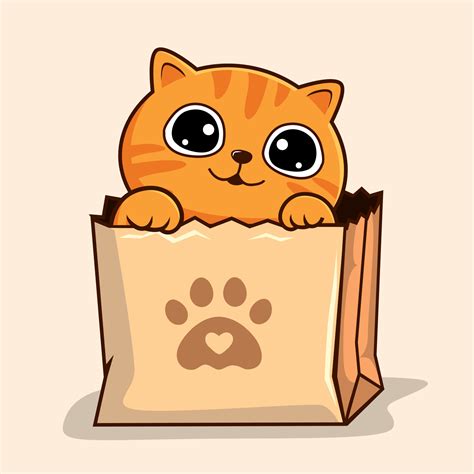 Tabby Cat in Shopping Bag - Striped Orange Cat Hiding in Paper Bag ...