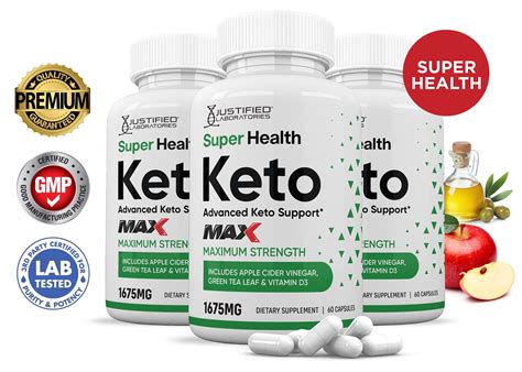 3 Pack Super Health Keto Acv Max Pills 1675mg Alternative To Gummies