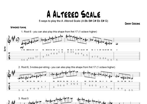 A Altered Scale 5 Ways To Play The A Altered Scale Sheet Music