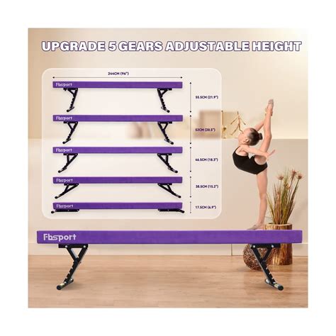 Fbsport 8ft Adjustable Balance Beam High And Low Floor Beam Gymnastics