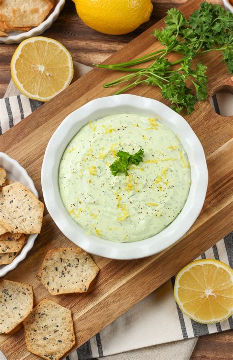 Creamy Lemon Herb Feta Dip Gluten Free A Kitchen Addiction