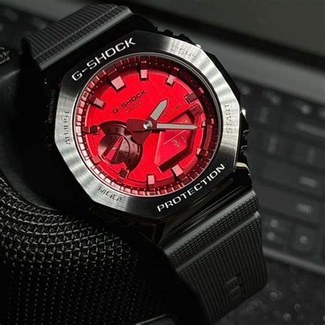 Casio G Shock GM 2100B 4A GM 2100B 4ADR CasiOak Metal Covered Red