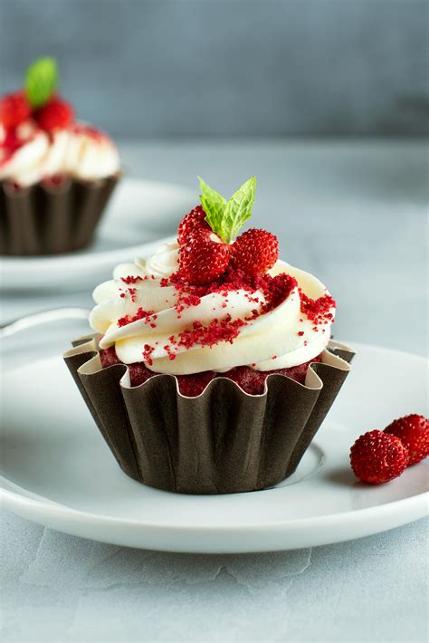 red cupcake  stock photo