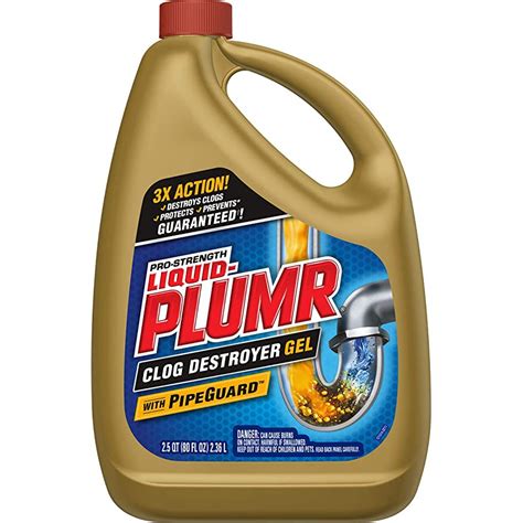 Liquid Plumr Pro Strength Full Clog Destroyer Plus Pipeguard Liquid