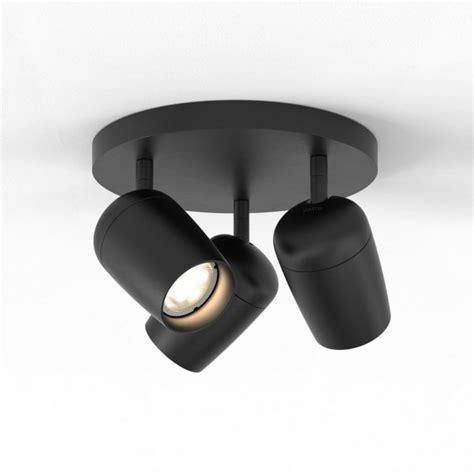 Astro Koto Triple Round Spotlight In Matt Black Fitting Style From