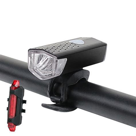 Usb Oplaadbare Led Fiets Koplamp Voorlicht Achterlicht Waterdicht