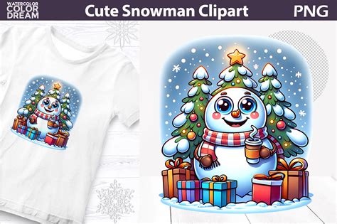 Cute Snowman Clipart Graphic by WatercolorColorDream · Creative Fabrica