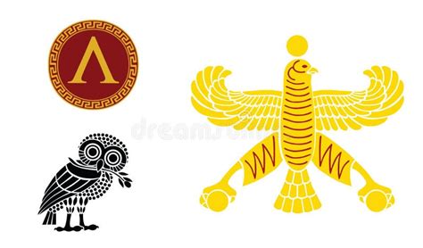 Athens And Sparta Flags Against Persian Empire Flag Ancient Symbol