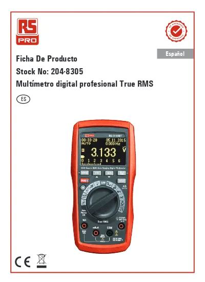 Ficha De Producto Stock No Mult Metro Digital Profesional True Rms