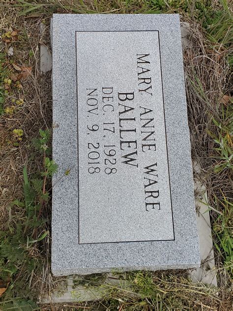 Mary Anne Ware Ballew Find A Grave Memorial