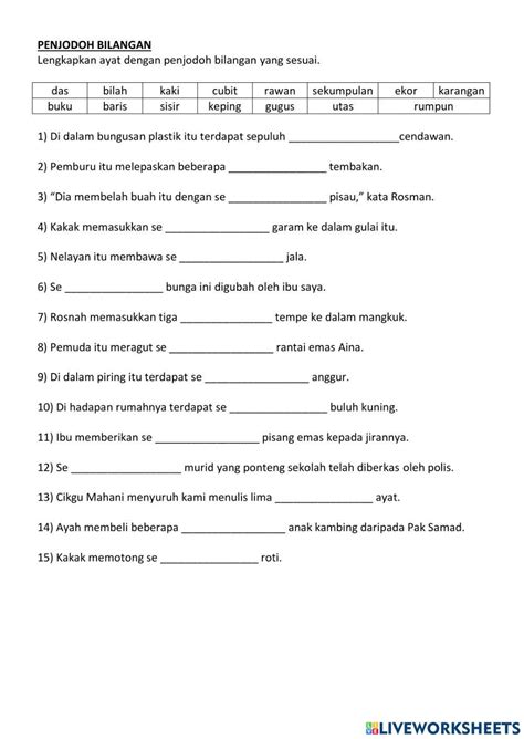 Penjodoh Bilangan Online Exercise For Grade 4 6 Live Worksheets