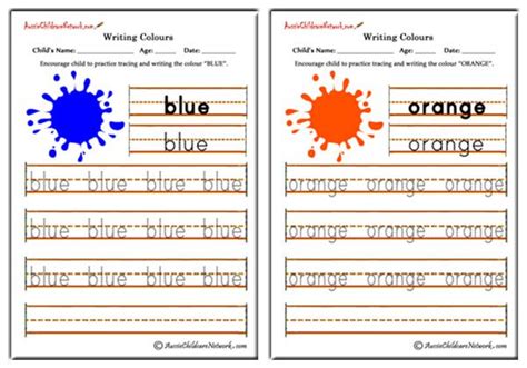 Writing Colours - Aussie Childcare Network