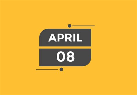 april 8 calendar reminder. 8th april daily calendar icon template ...