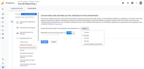 Google Analytics 4 Attention à la durée de conservation des données