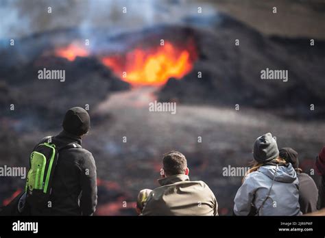 Eruption Of The Meradalir Volcano Reykjanes Peninsula Iceland August