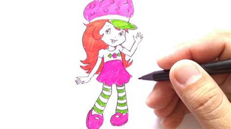 How To Draw Strawberry Shortcake Cara Menggambar Stawbery Shortcake Youtube