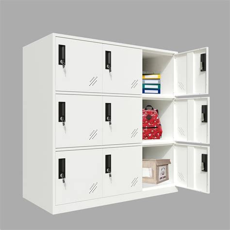 metal locker storage cabinet  lockable doors  multiple