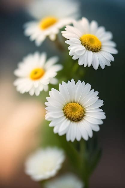 Premium AI Image | White flowers on a blurred background