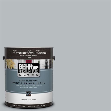 Behr Premium Plus 5 Gal Ppu18 05 French Silver Satin Enamel Exterior