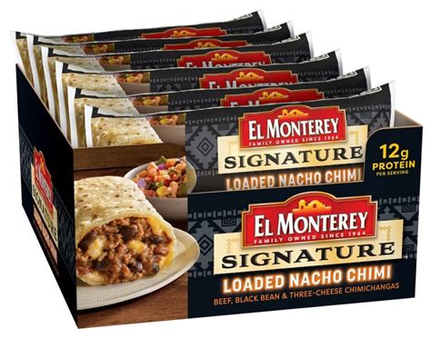 El Monterey Signature Single Serve Loaded Nacho Chimi Beef Black