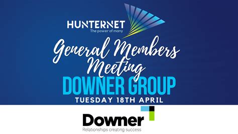 General Members Meeting April Hosted By Downer Hunternet Co Op