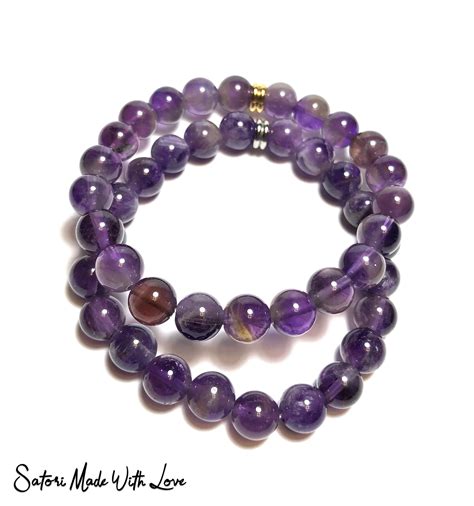 Aaa Amethyst Bracelet L Purle Gemstone Mm Beads L Elastic Etsy