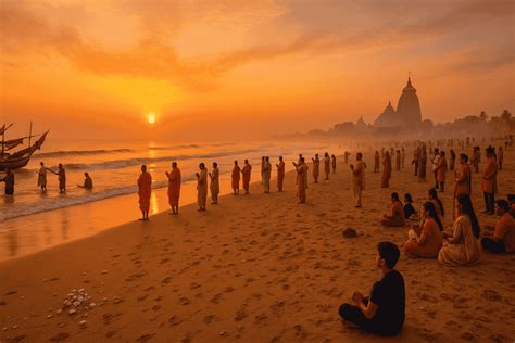 puri beach  spiritual shoreline  odisha  touches  heart