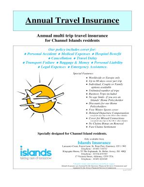 Fillable Online Islands Annual Travel Info Pack Annual Travel