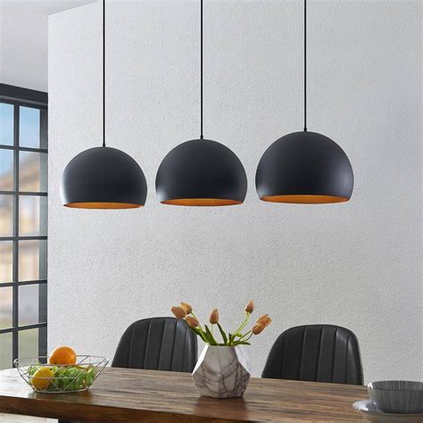 Lindby Pendellampe Tarjei Cm Lang Schwarz Gold Metall Pendant