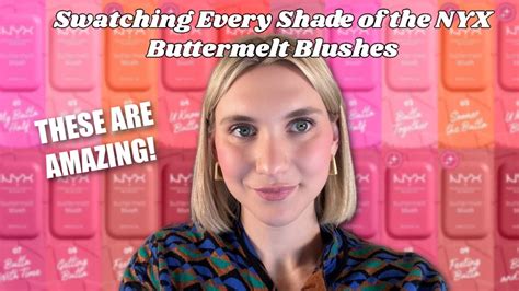 Swatching Every Shade Of The New Nyx Buttermelt Blushes Youtube