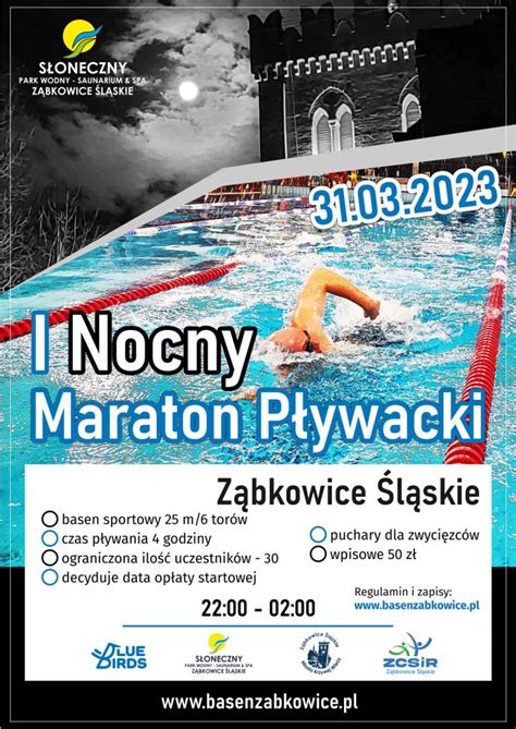 PIERWSZY NOCNY MARATON PŁYWACKI 31 MARCA 2023 W SŁONECZNYM PARKU