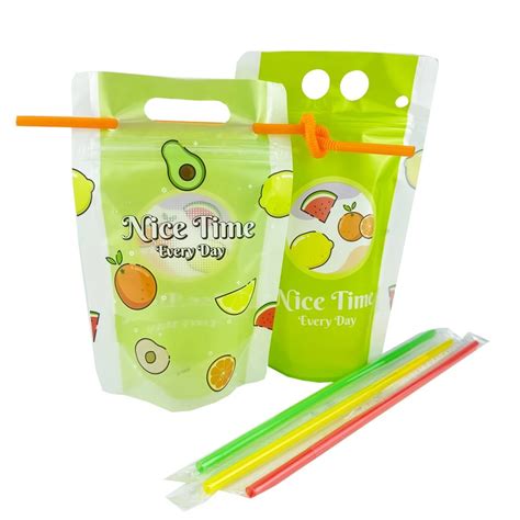 Plastic Standing Custom Ziplock Energy Beverage Juice Drink Pouch Bags