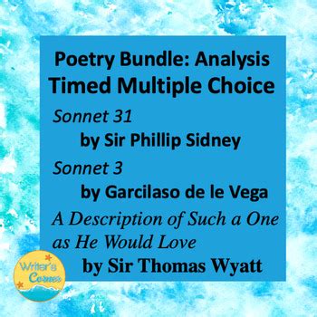 poetry bundle sonnet  sonnet   description