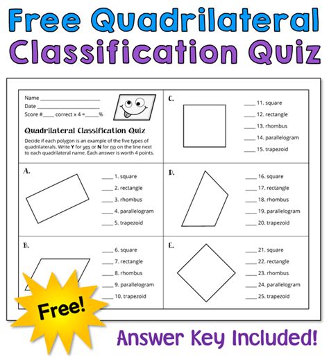 Properties Of Quadrilaterals Worksheets K Learning Worksheets Library