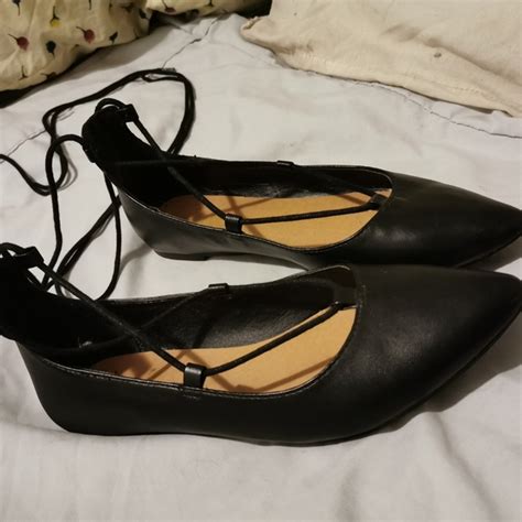 Brash Shoes Brash Lace Up Black Flats Ballerina Style Size 8 Poshmark