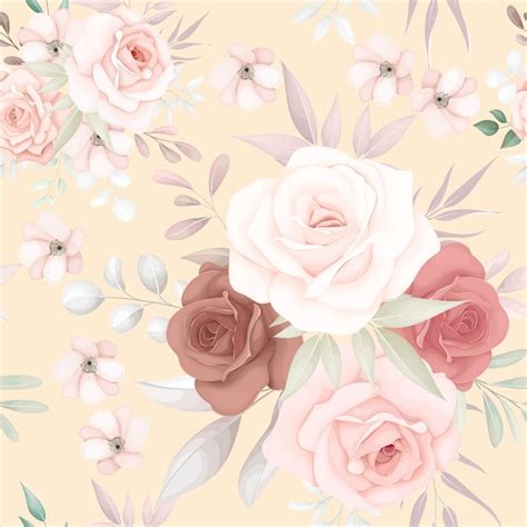 Premium Vector Beautiful Soft Floral Seamless Pattern