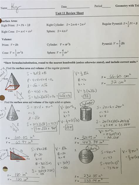 Geometry Chapter Review Answer Key