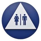 Hillman Restroom Blue Triangle On Circle California A D A Signs 844607