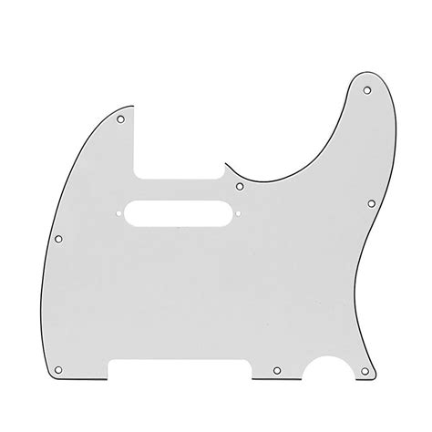 8 Hole Tele Pickguard 3 Ply White Ploutone