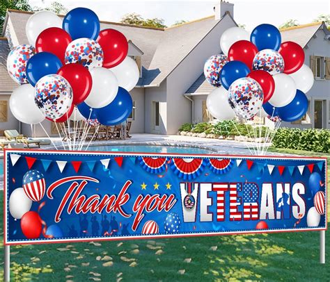 Amazon Happy Veterans Day Decorations Banner 118 X 23 Inches