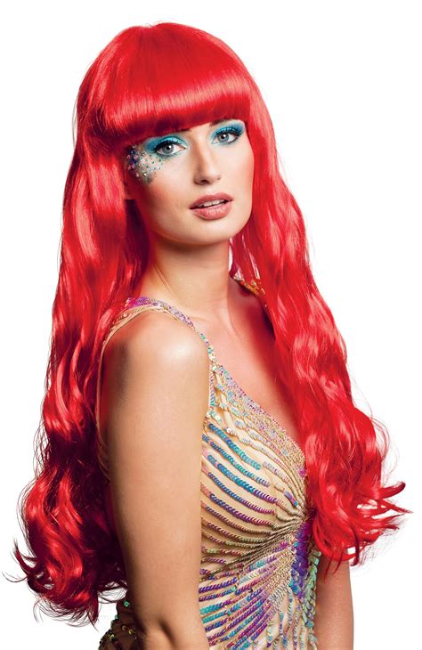 Shop Red Oceana Wig Mega Fancy Dress Mega Fancy Dress Uk