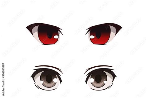 Anime Eyes. Human eyes closeup. Beautiful big cartoon eyes ...