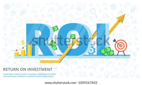 roi concept design elements return  stock vector royalty