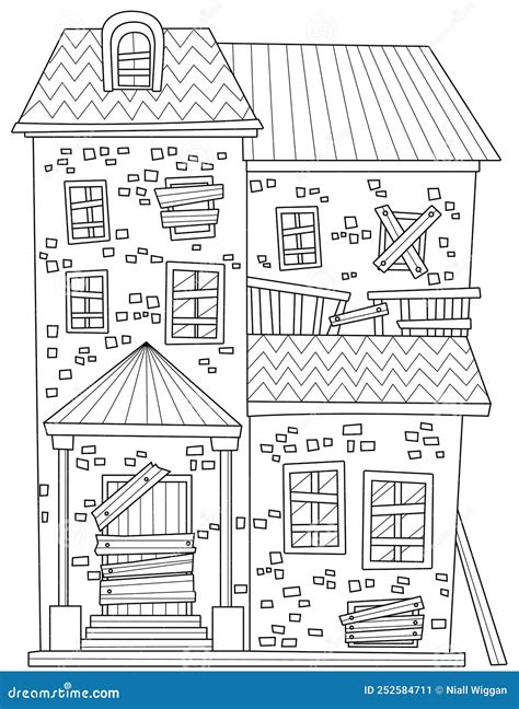 Old Houses Coloring Pages